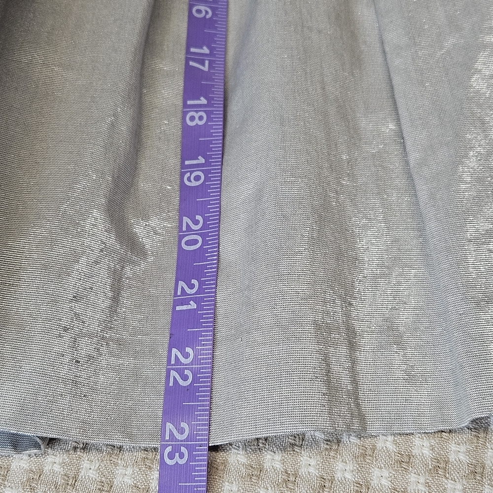 Leggiadro Vintage Y2K Silver Metallic Pleated A-line Cocktail Party Mini Skirt - Picture 9 of 9